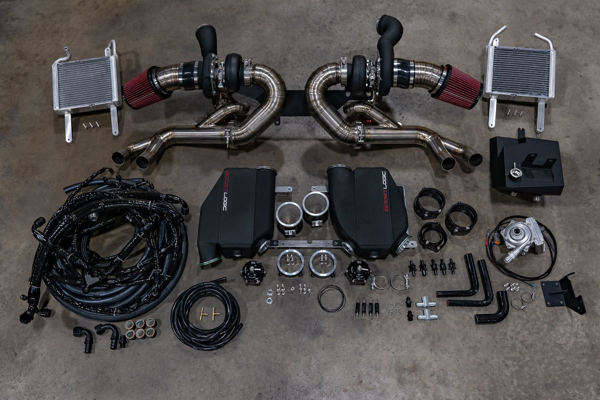 Boost Logic Audi R8 twin turbo kit turbocharger hardware