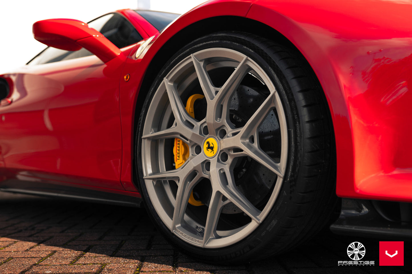 Vossen HF-5 Wheel Set for Ferrari 488 - 20 Inch - Satin Silver