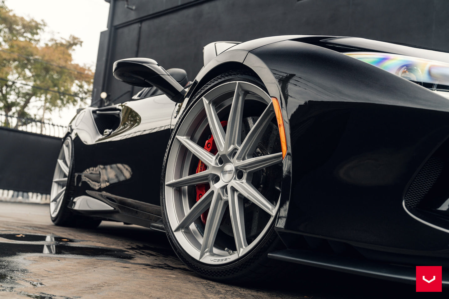 Vossen HFX-2 Wheel Set for Ferrari F8 - 21 Inch - Satin Silver