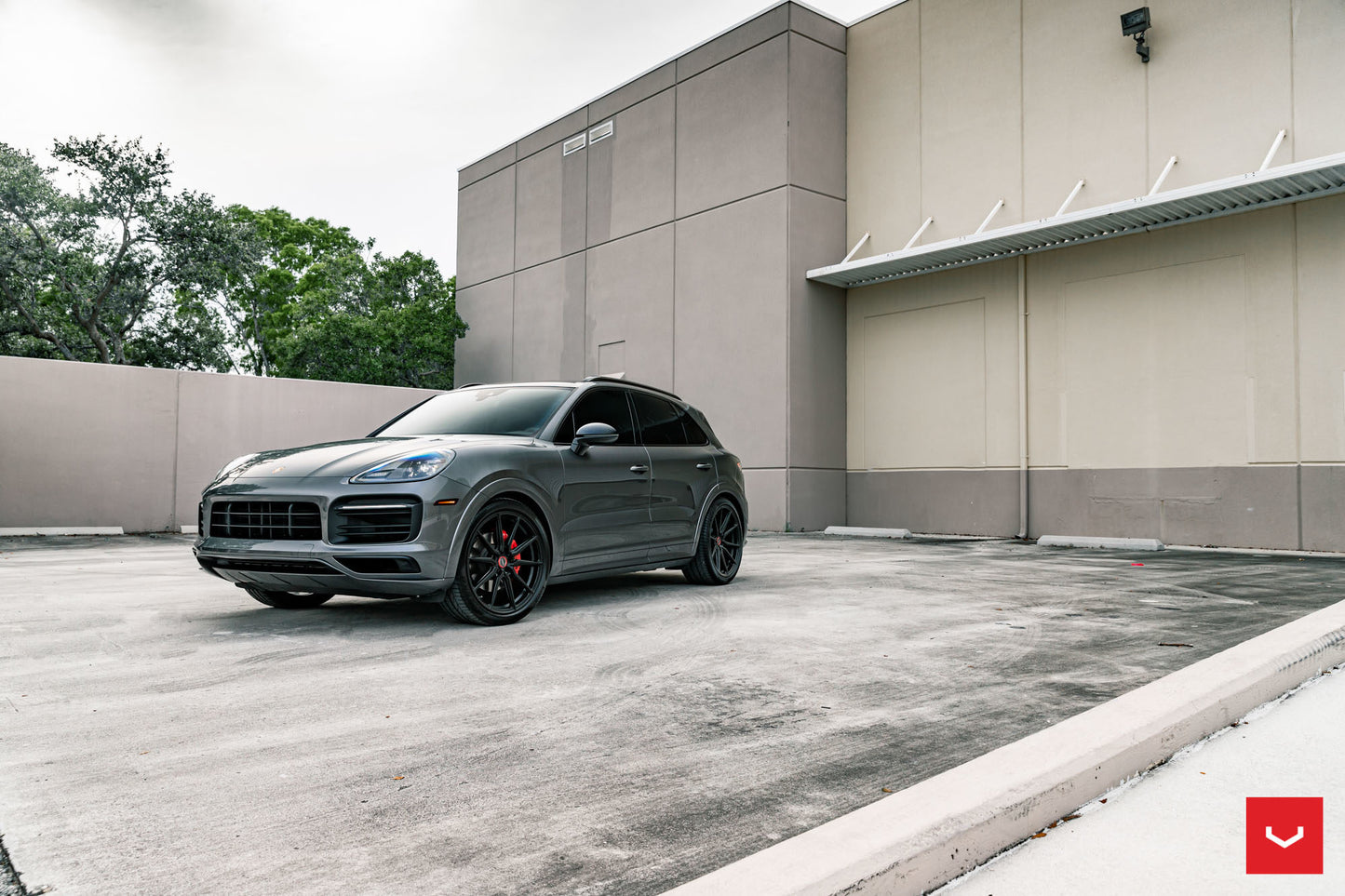 Vossen HF-3 Wheel Set for Porsche Cayenne - 22 Inch - Satin Black