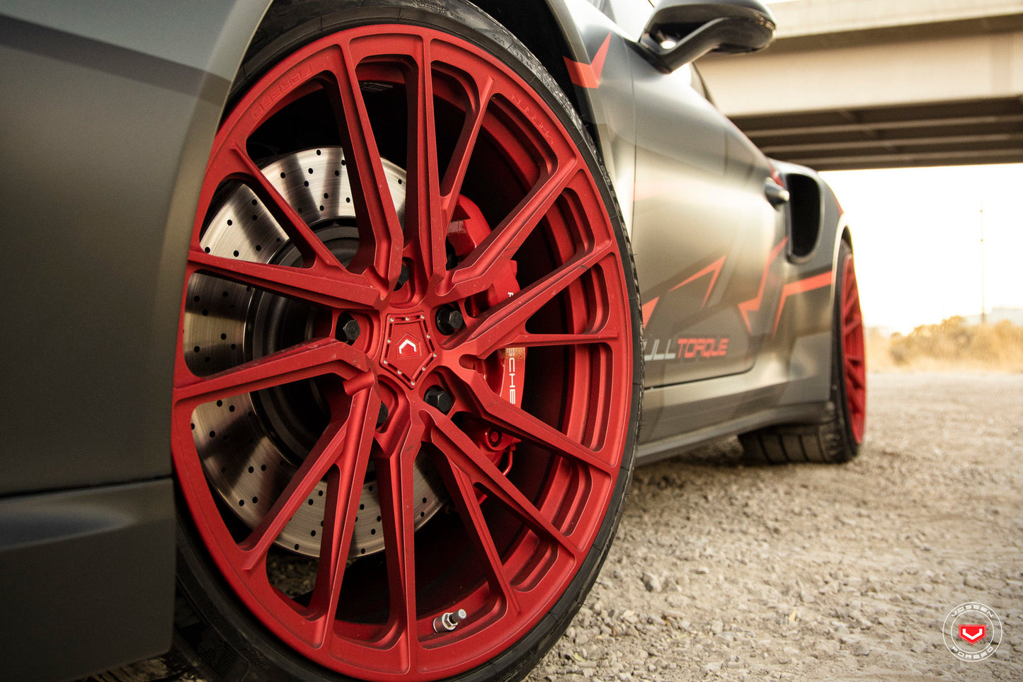 Vossen M-X4T Wheel Set for Porsche 911 - 20 Inch - Scarlet Red