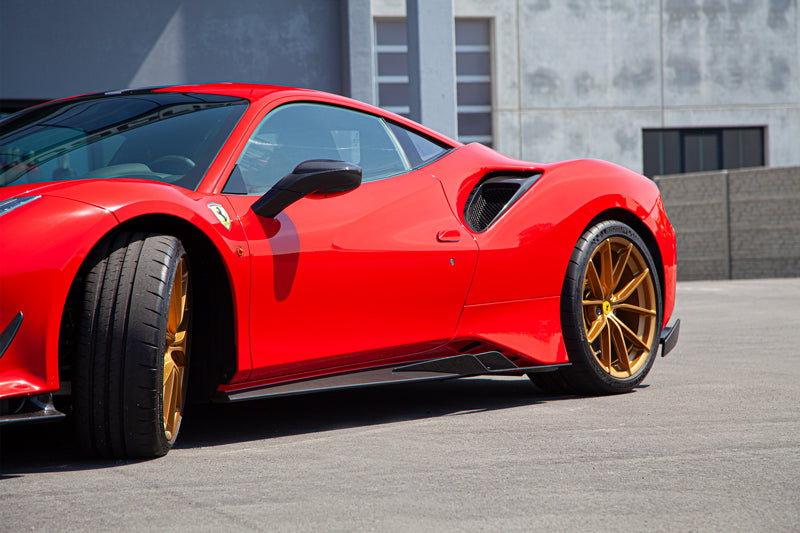 Capristo Ferrari 488/F8 - Carbon Fiber Side Skirts (With Wings)