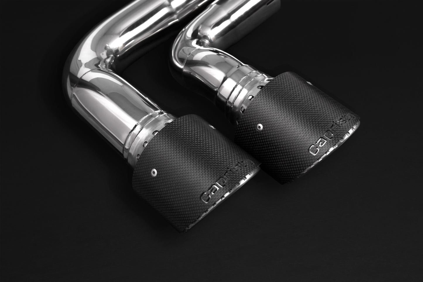 Capristo Porsche 536.1/2 Cayenne V8TT - Valved Exhaust, MidSilencer Spare + Carbon Tips (OE Actuators)
