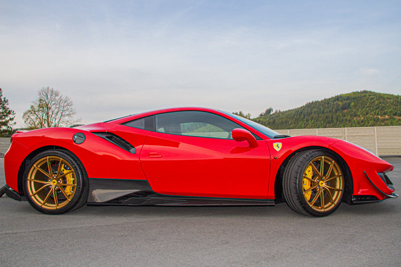 Capristo Ferrari 488/F8 - Carbon Fiber Side Skirts (With Wings)