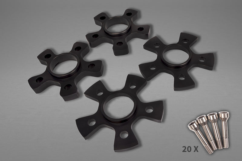 Capristo Ferrari 458 - Wheel Spacers 14mm Front / 17mm Rear (Star Shape) with Titanium Wheel Bolts