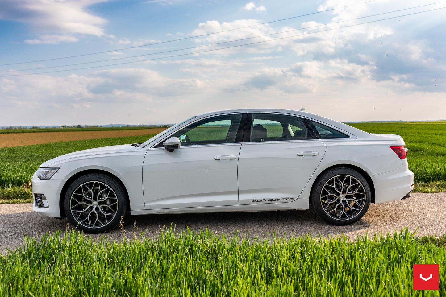Vossen HF-2 Wheel Set for Audi RS6 / RS7 - 20 Inch - Brushed Gloss Black