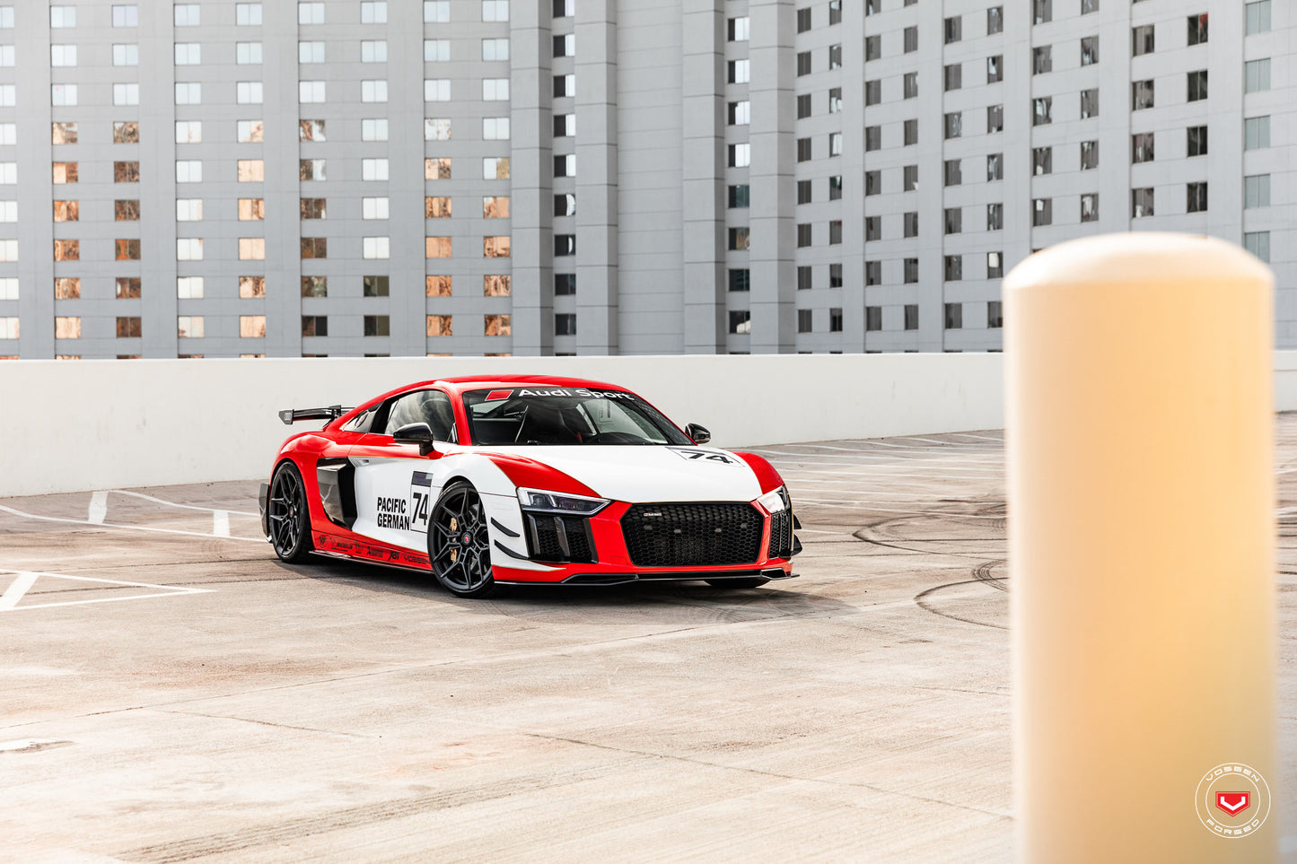 Vossen EVO-4R Wheel Set for Audi R8 - 20 Inch - Satin Black