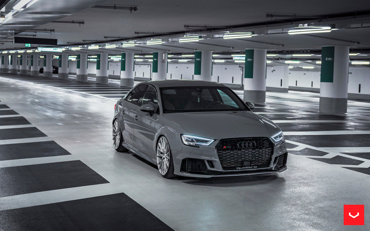 Vossen HF-4T Wheel Set for Audi RS3 - 20 Inch - Satin Silver