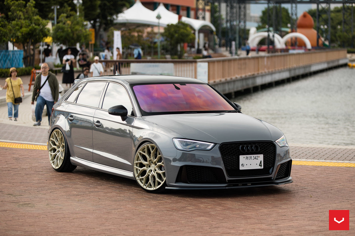 Vossen HF-2 Wheel Set for Audi RS3 - 20 Inch - Patina Gold