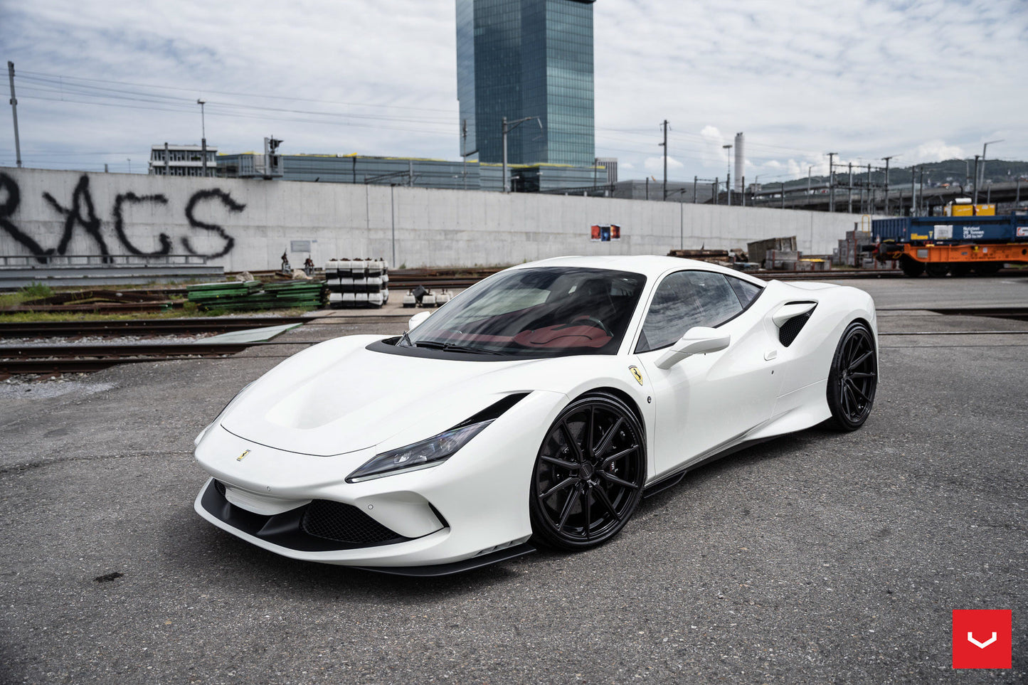 Vossen HF-3 Wheel Set for Ferrari F8 - 21 Inch - Satin Black