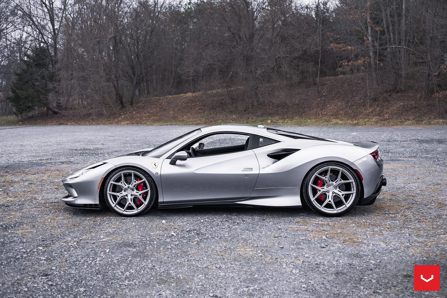 Vossen HF-5 Wheel Set for Ferrari F8 - 21 Inch - Satin Silver