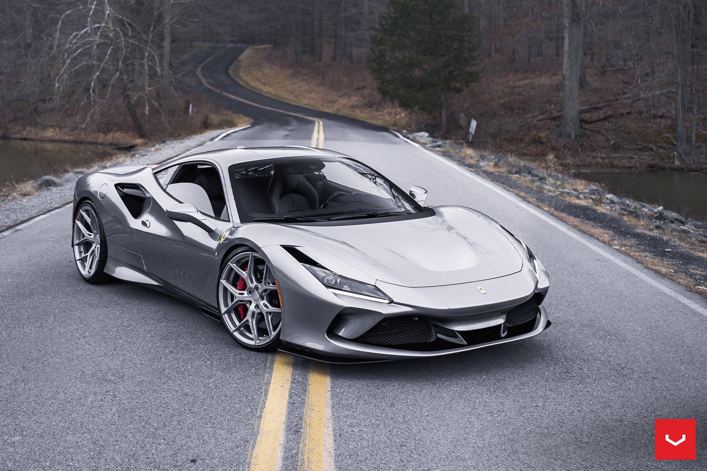 Vossen HF-5 Wheel Set for Ferrari F8 - 21 Inch - Satin Silver