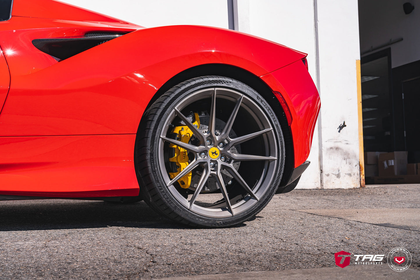 Vossen NF9 Wheel Set for Ferrari F8 - 21 Inch - Dark Smoke
