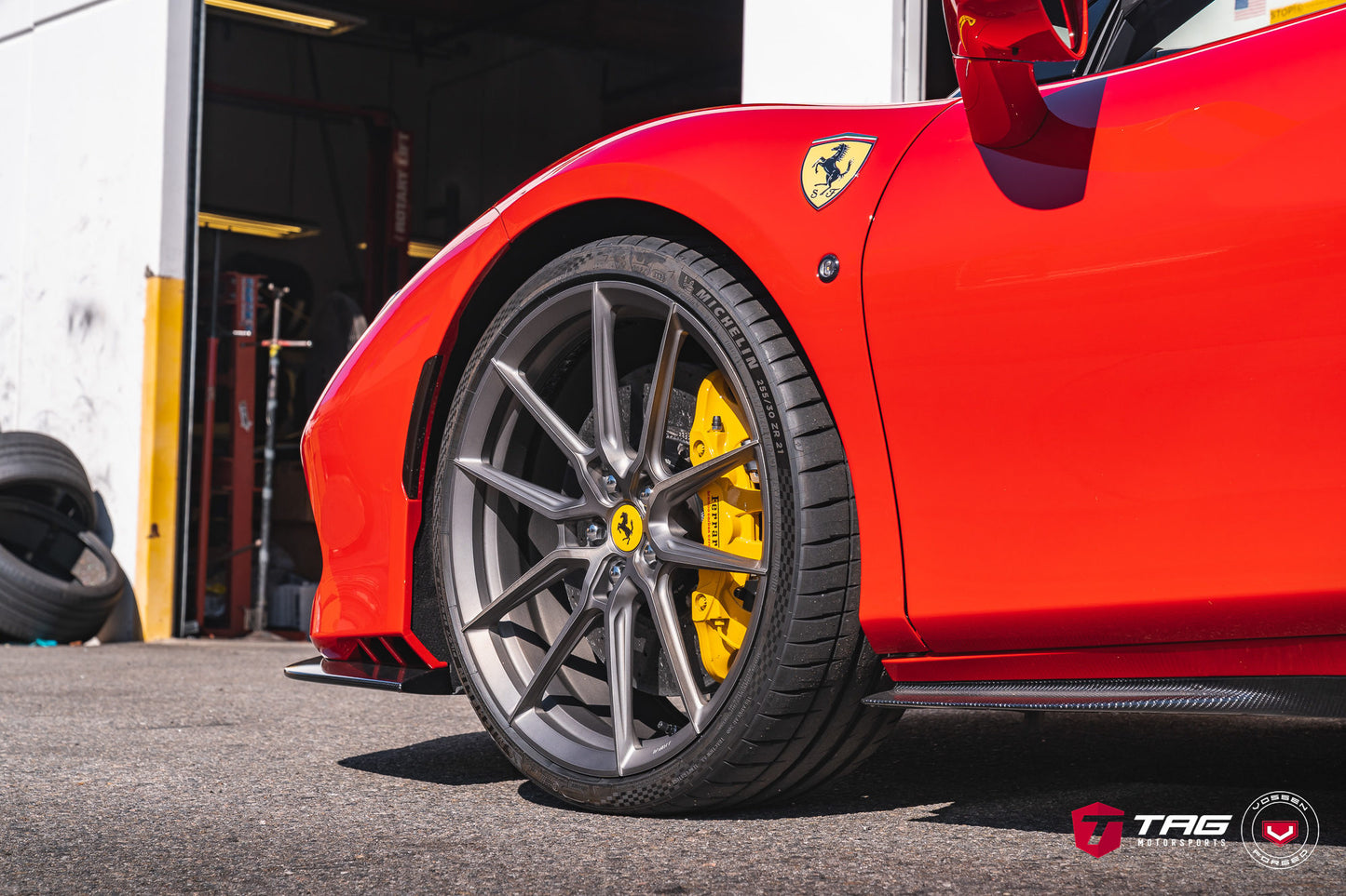 Vossen NF9 Wheel Set for Ferrari F8 - 21 Inch - Dark Smoke