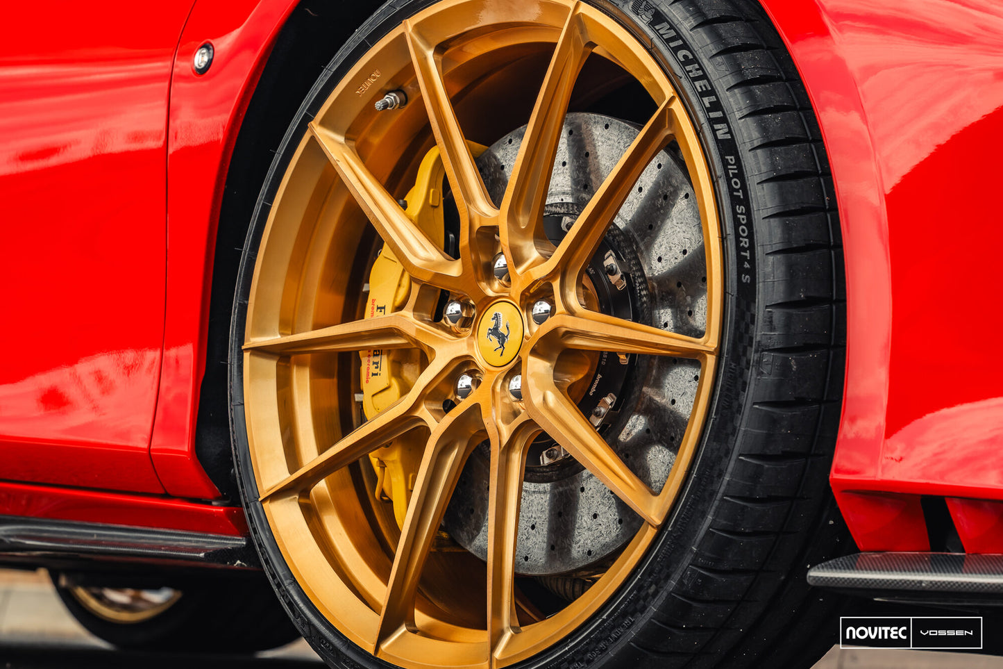 Vossen NF9 Wheel Set for Ferrari F8 - 21 Inch - Imperial Gold brushed