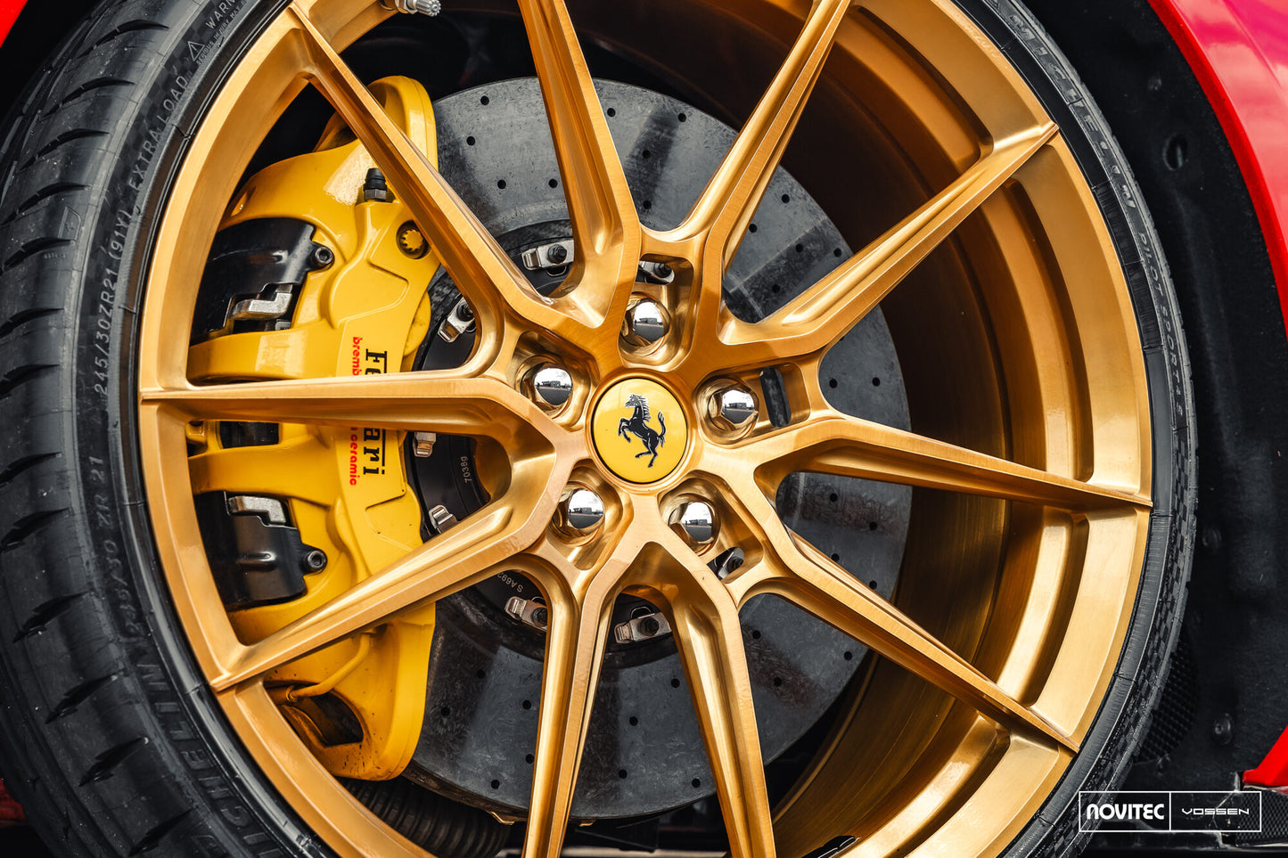 Vossen NF9 Wheel Set for Ferrari F8 - 21 Inch - Imperial Gold brushed
