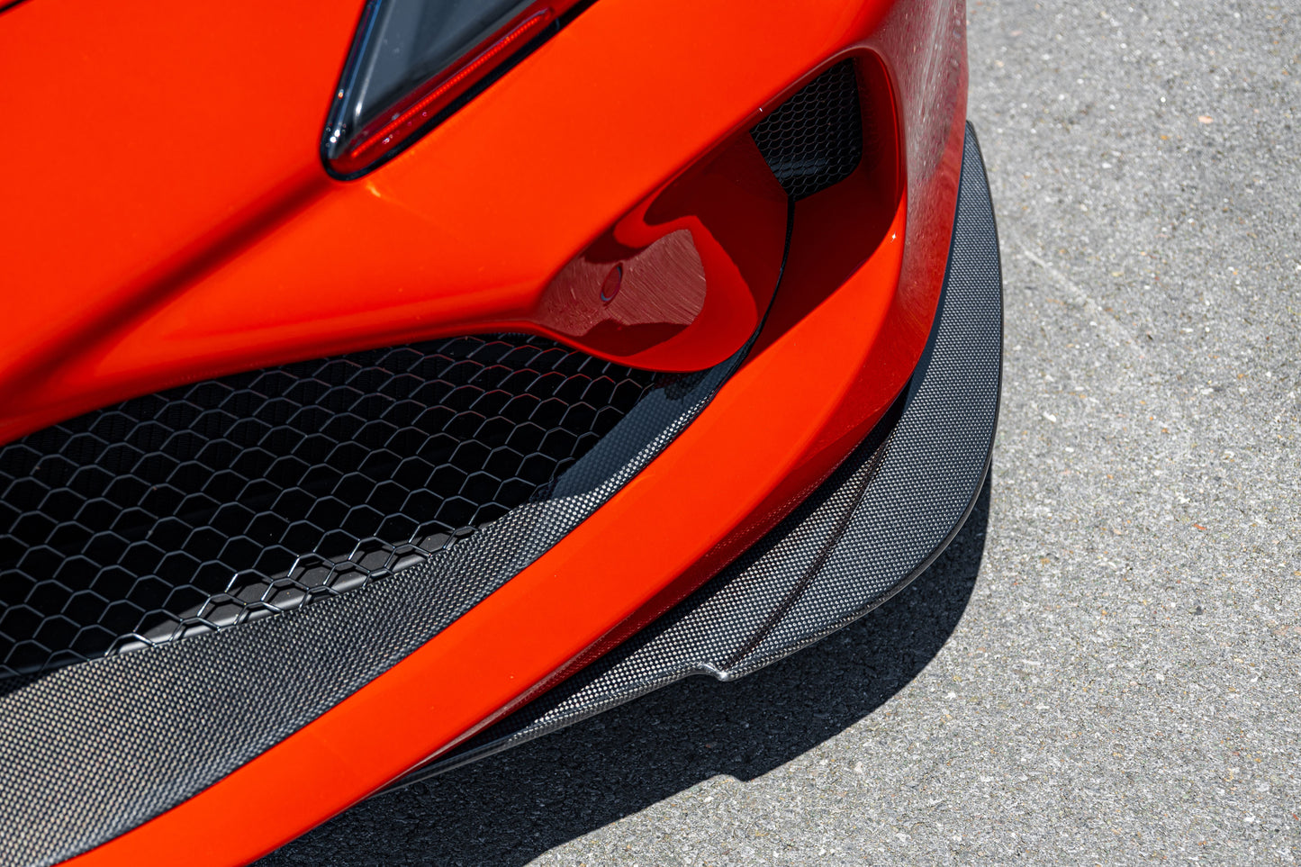 Capristo Ferrari F8 - Carbon Fiber Front Spoiler + Side Air Guides (Set)