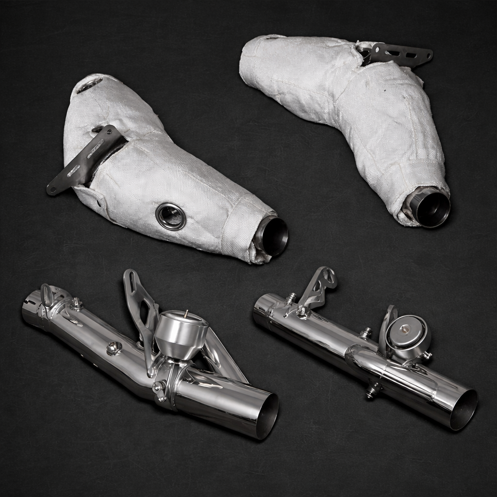 Capristo Ferrari F8 - SET: Valved Exhaust, OPF Spare & Downpipes + Heat Protection
