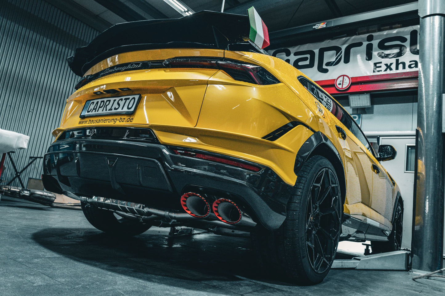 Capristo Lamborghini Urus Performante - Valved Exhaust, MidSilencer Spare + Wicrom "Performante" Tips (OE Actuators)