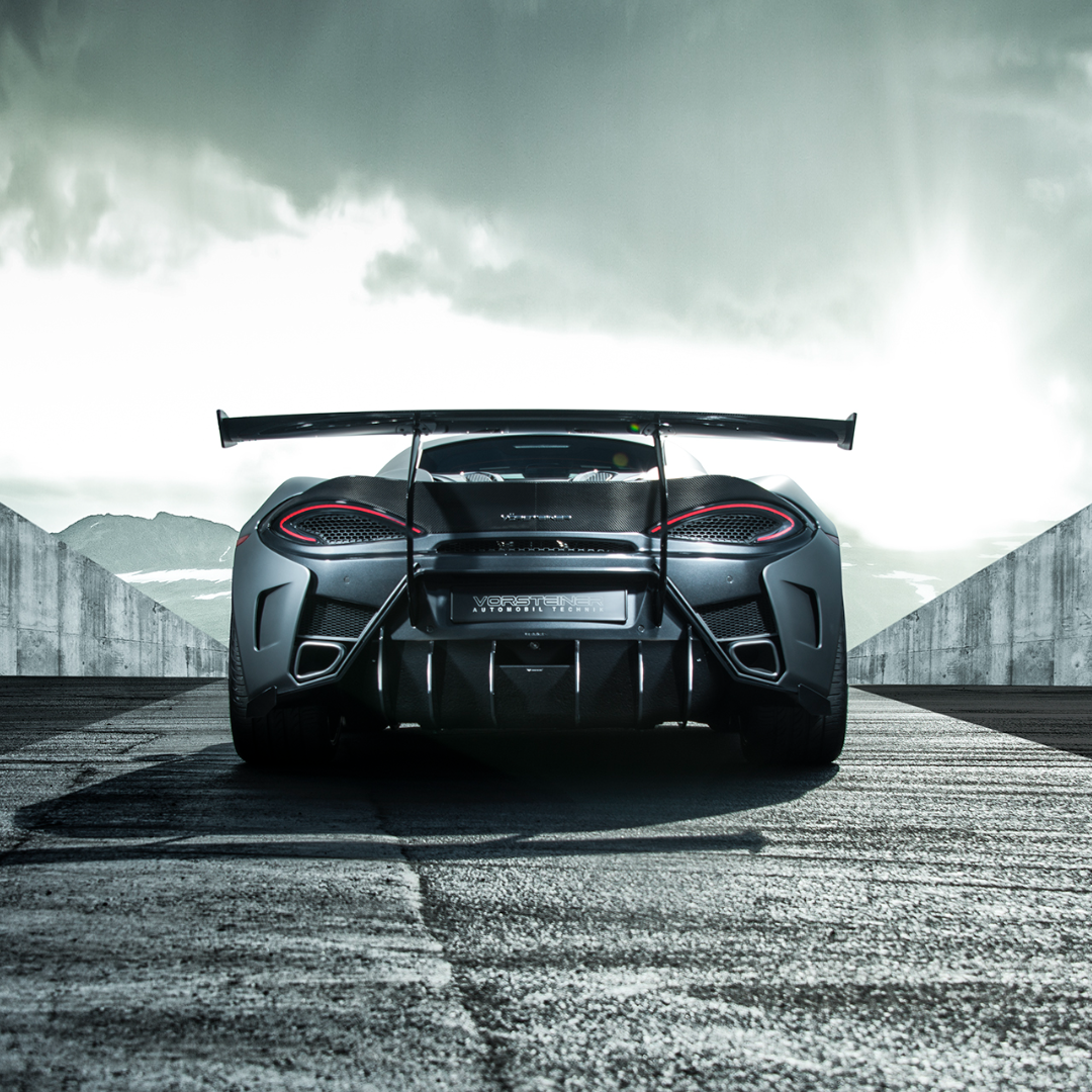 Vorsteiner Mclaren 570S VX Aero Wing Blade Carbon Fiber w/ Carbon Fiber Uprights