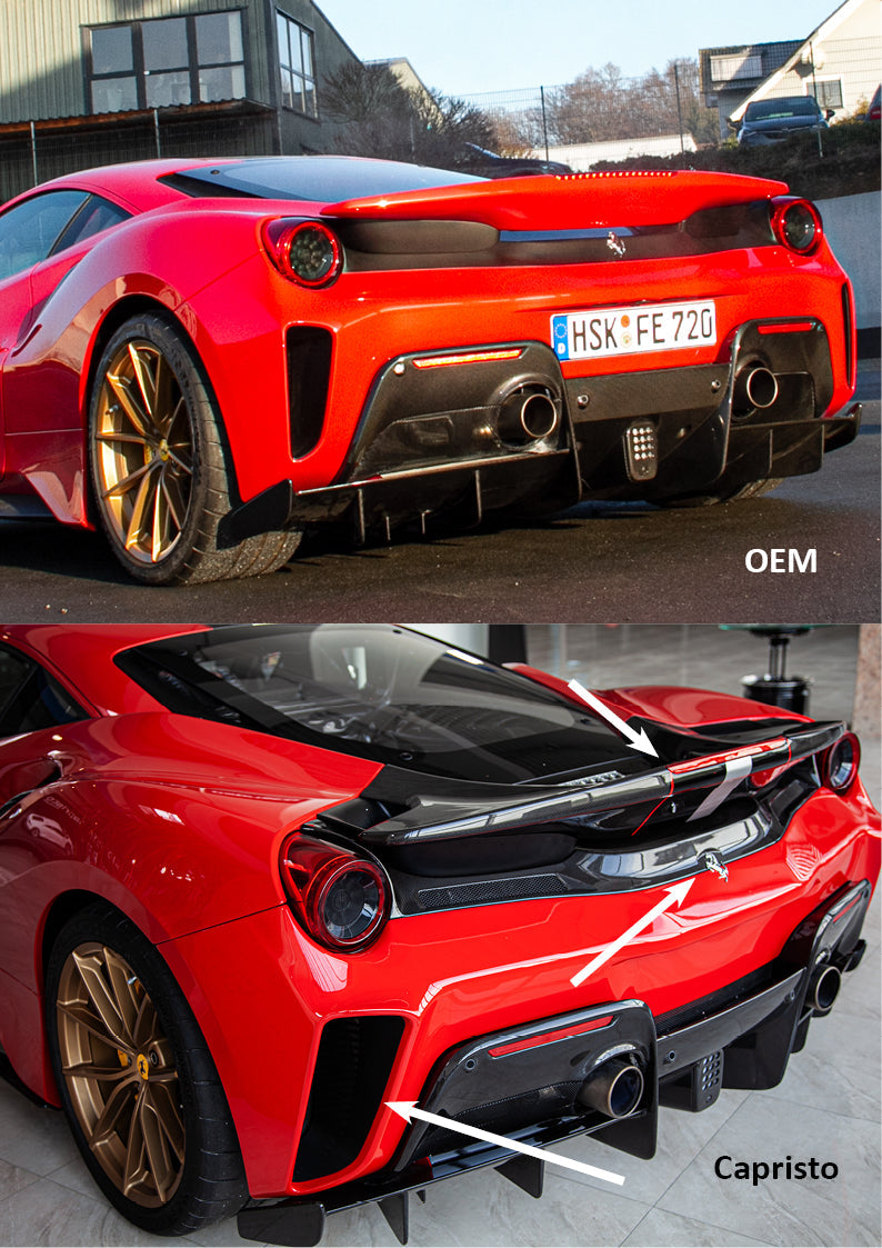 Capristo Ferrari 488 Pista - Carbon Fiber Rear Bumper