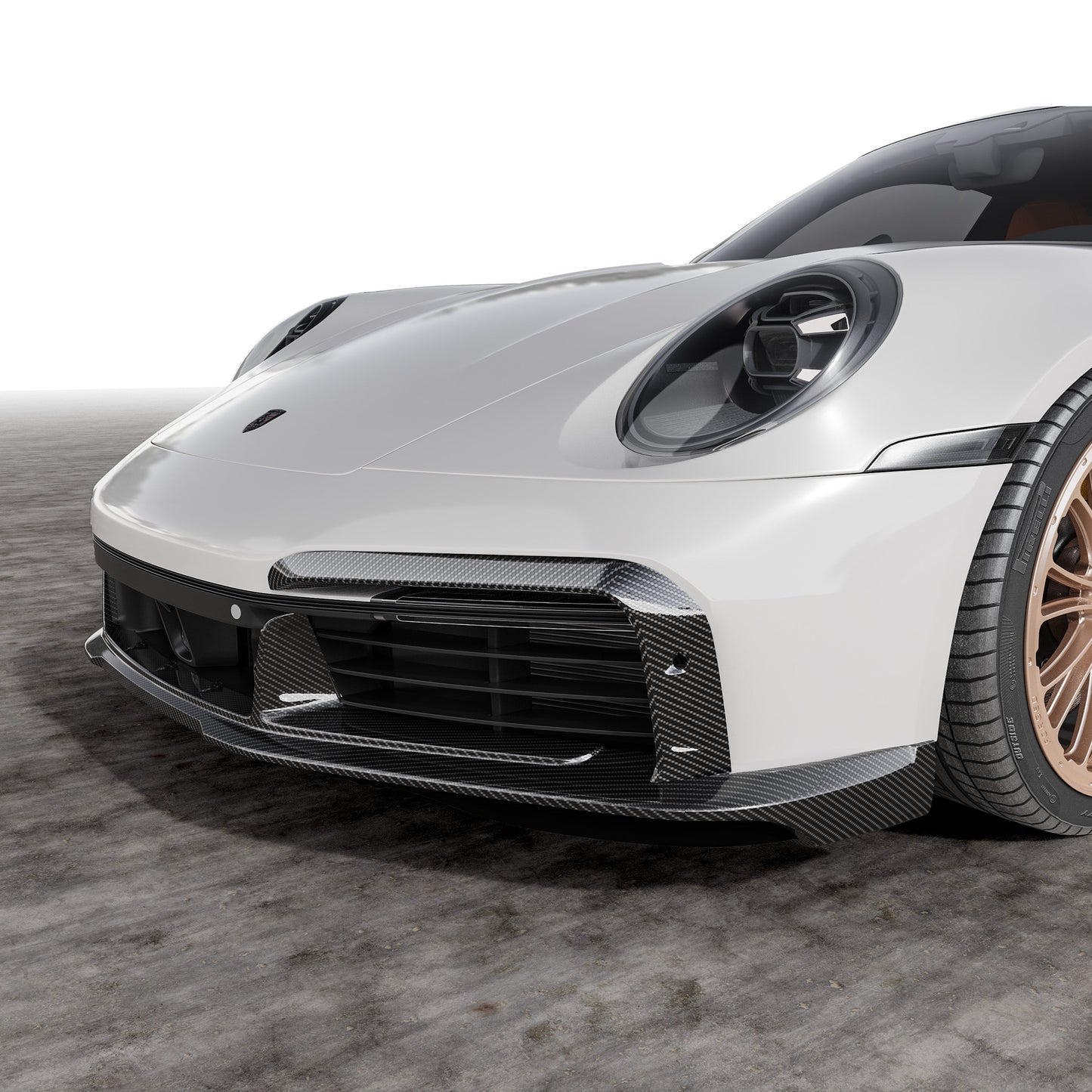 Vorsteiner Porsche 992 Turbo S Aero Front Spoiler w/ Side Fins