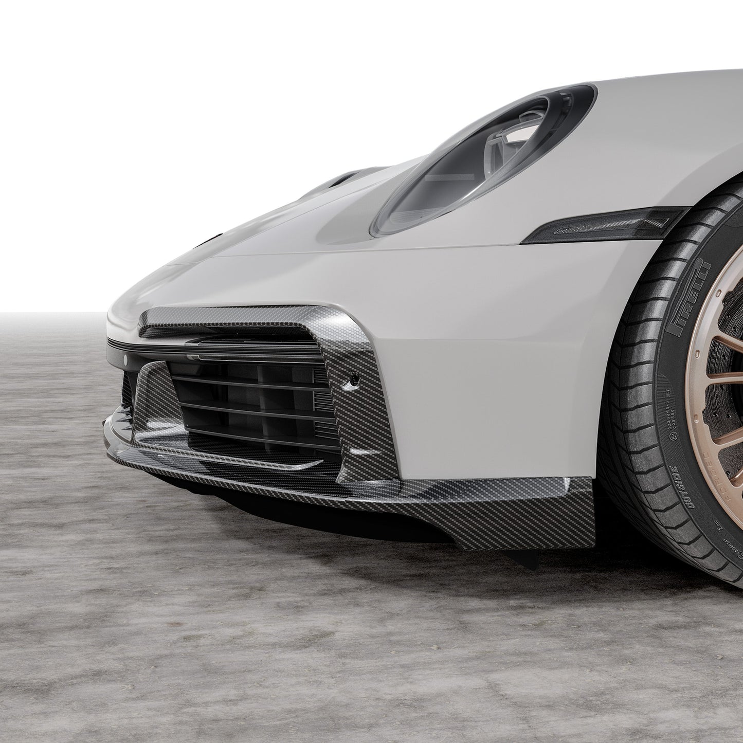 Vorsteiner Porsche 992 Turbo S Aero Front Spoiler w/ Side Fins