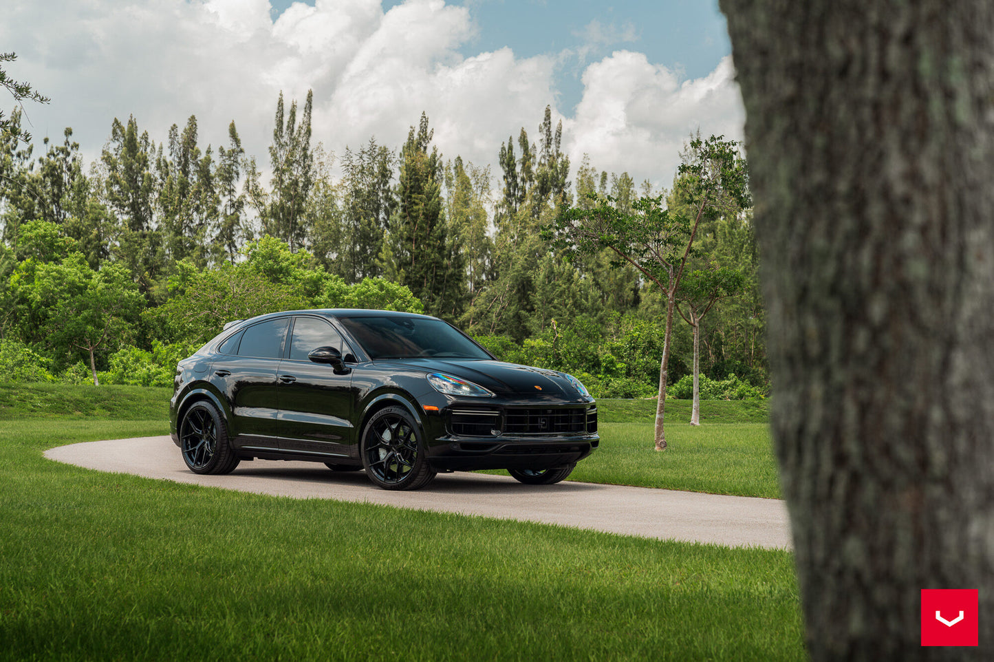 Vossen HF-5 Wheel Set for Porsche Cayenne - 22 Inch - Gloss Black
