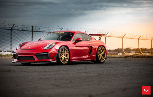 Vossen HF-5 Wheel Set for Porsche 718 Boxster/Cayman - 20 Inch - Gloss Gold (discontinued)