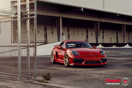Vossen RS74 Wheel Set for Porsche 718 Boxster/Cayman - 20 Inch - Patina Gold brushed