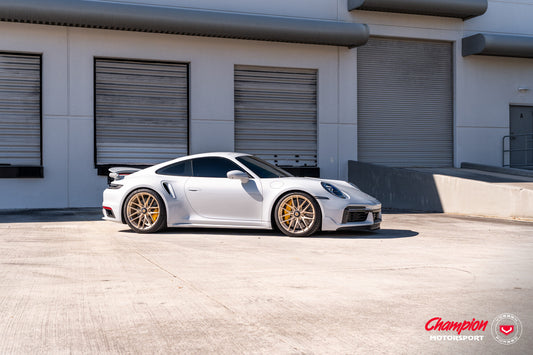 Vossen RS19 Wheel Set for Porsche 911 - 20 Inch - Patina Gold brushed