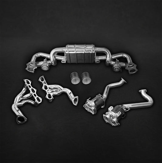 Capristo Porsche 718 Spyder/GTS/Cayman GT4 - SET: Valved Muffler, OPF Replacement, Performance Headers + Carbon Tips